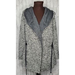 Free People Satellite Image Tweed Hood Swing Coat